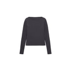 Camiseta De Algodón Con Cuello Barco - Carbón