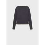 Camiseta De Algodón Con Cuello Barco - Carbón