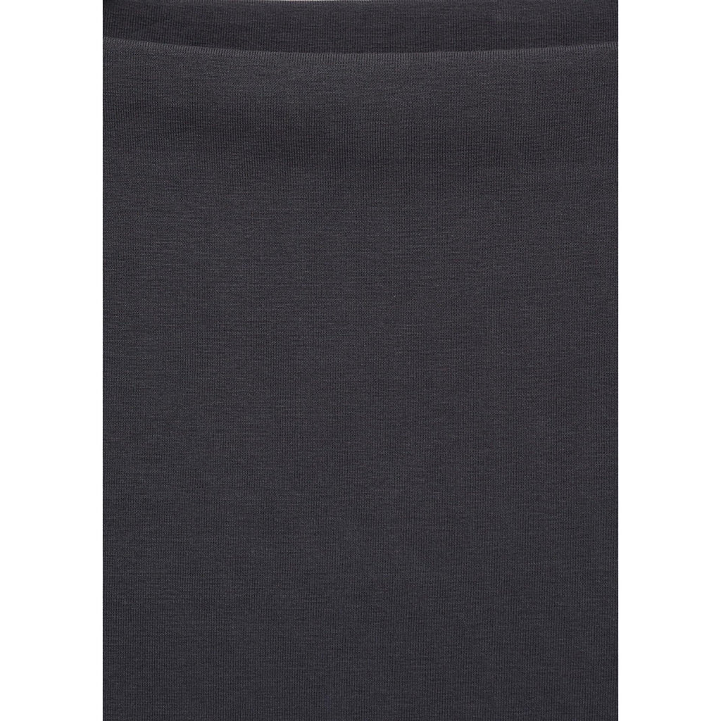 Cotton Boat-Neck T-Shirt - Charcoal