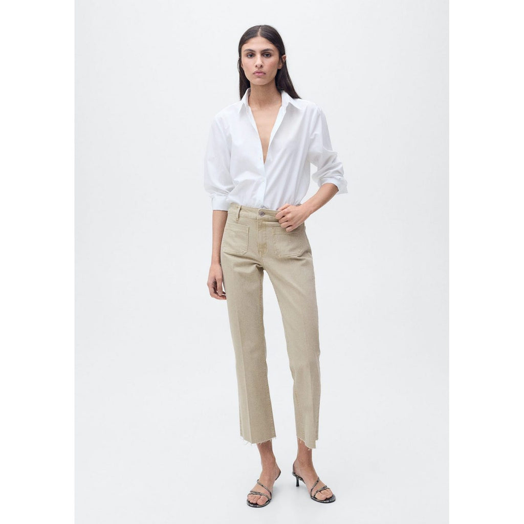 Jean Flare Crop Poches