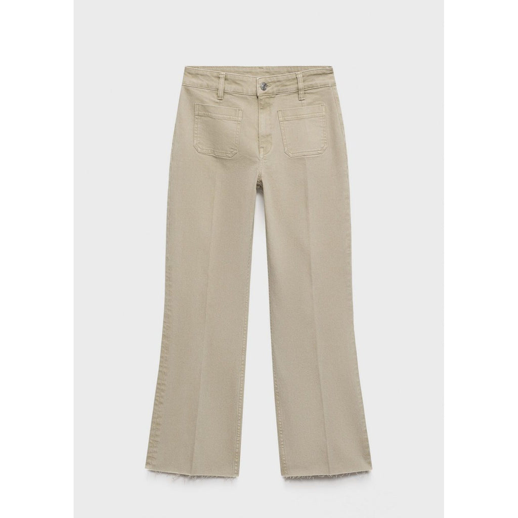 Jean Flare Crop Poches