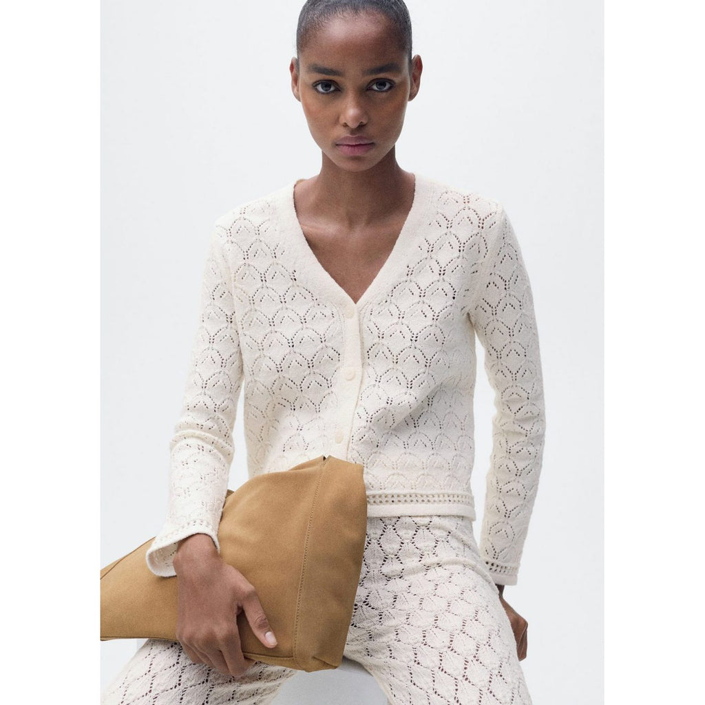 Cardigan Maille Détails Ajourés