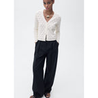 Cardigan Maille Détails Ajourés