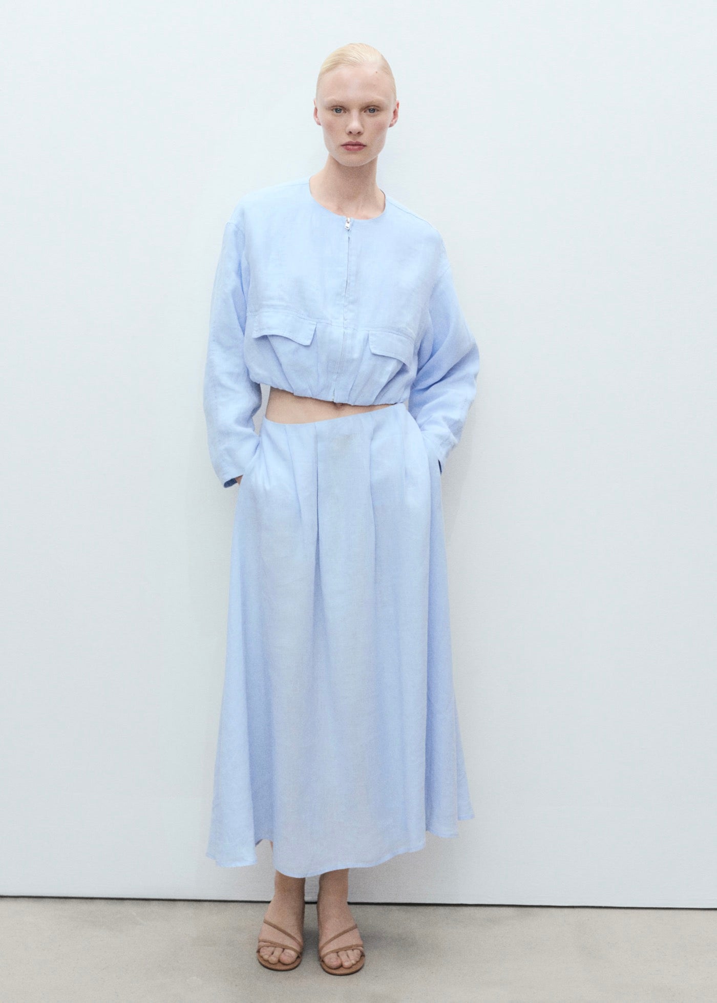 Veste Courte En Lin À Poches