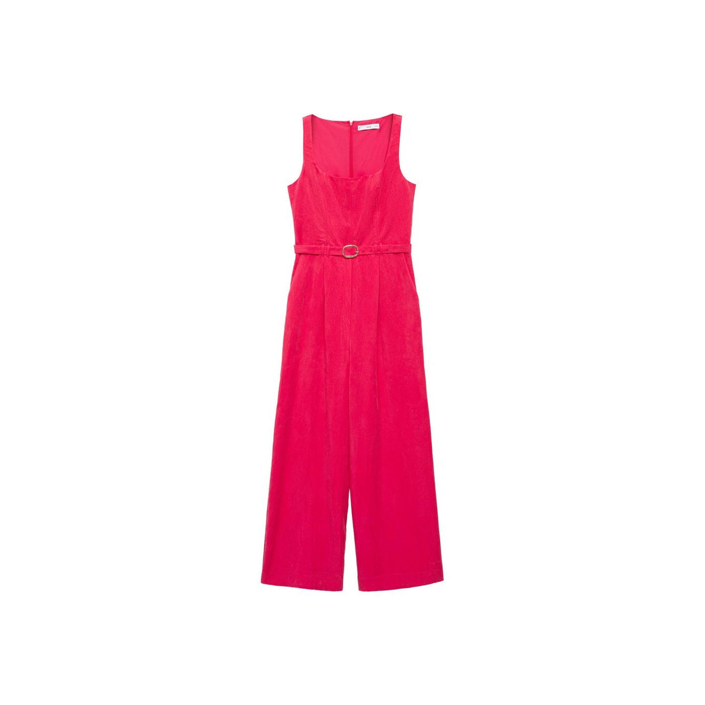 Traje con cinturón de lyocell