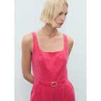 Traje con cinturón de lyocell