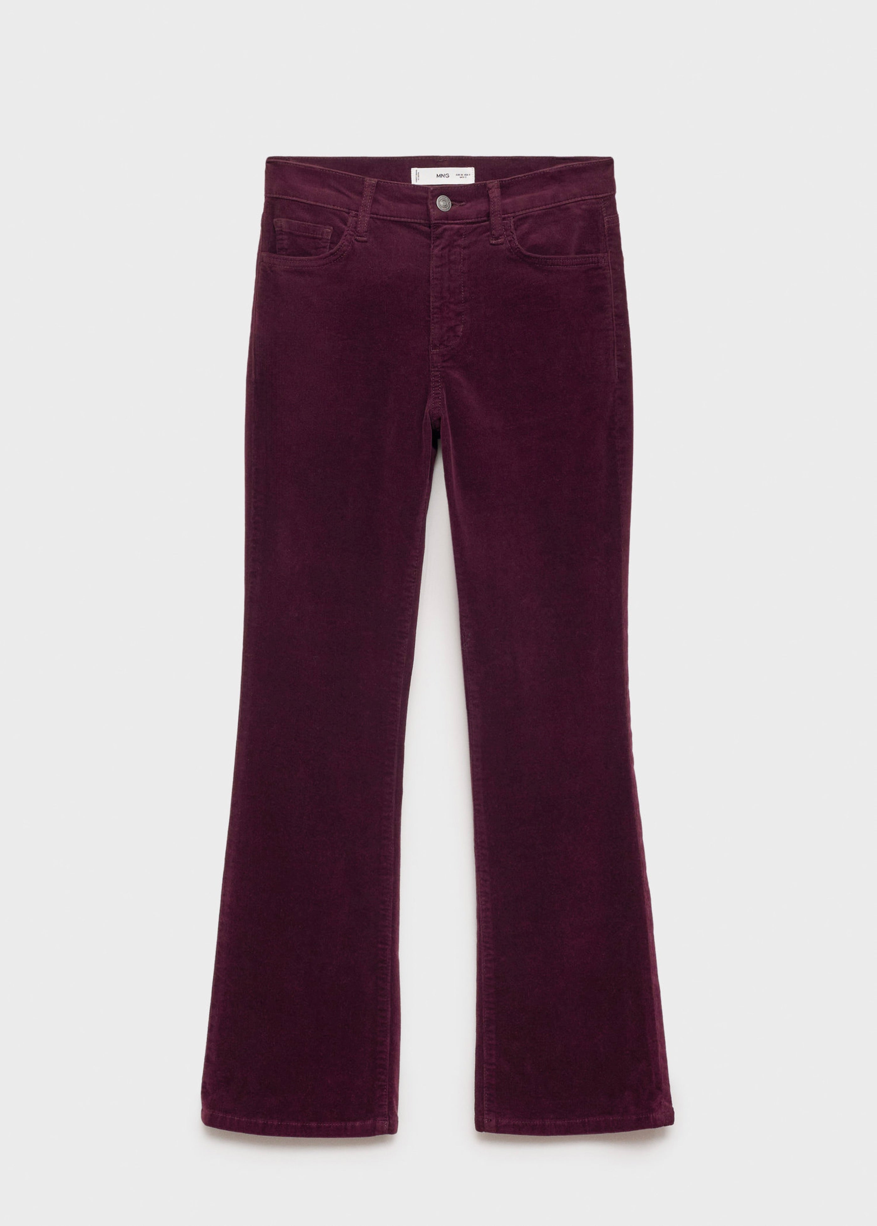 Sienna Cropped Flare Corduroy Jeans - Wine
