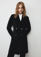 Manteau Midi En Laine Double Boutonnage