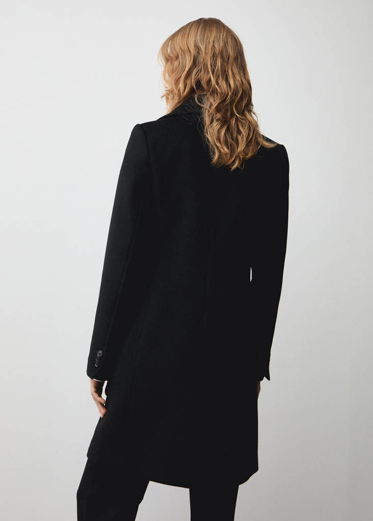 Manteau Midi En Laine Double Boutonnage