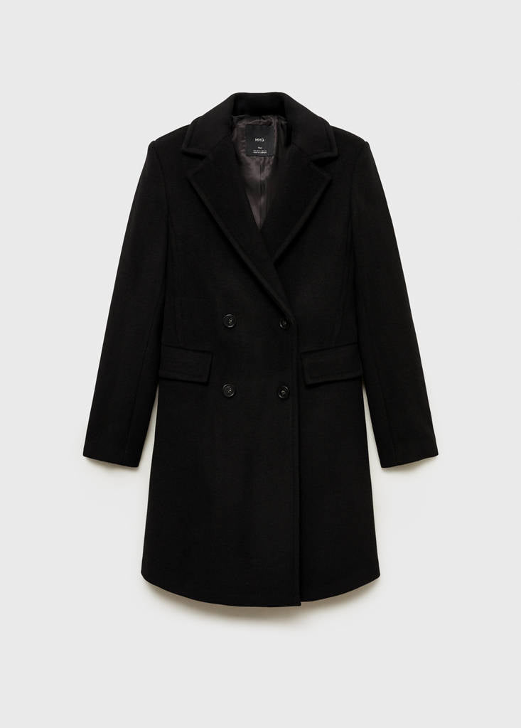 Manteau Midi En Laine Double Boutonnage