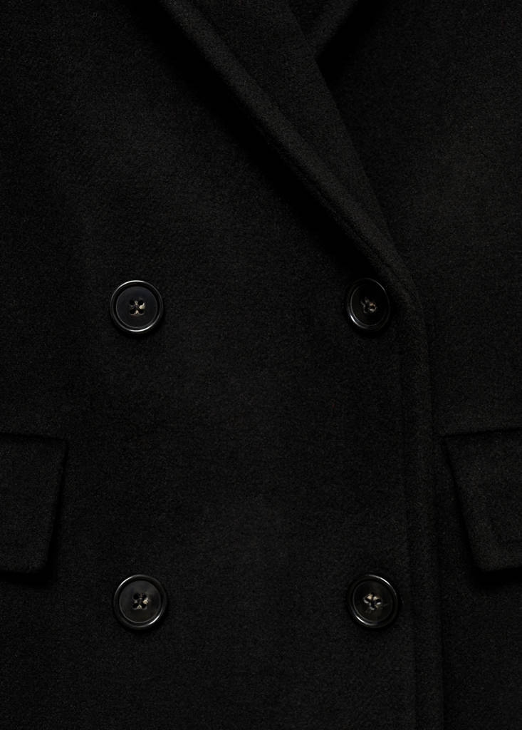 Manteau Midi En Laine Double Boutonnage