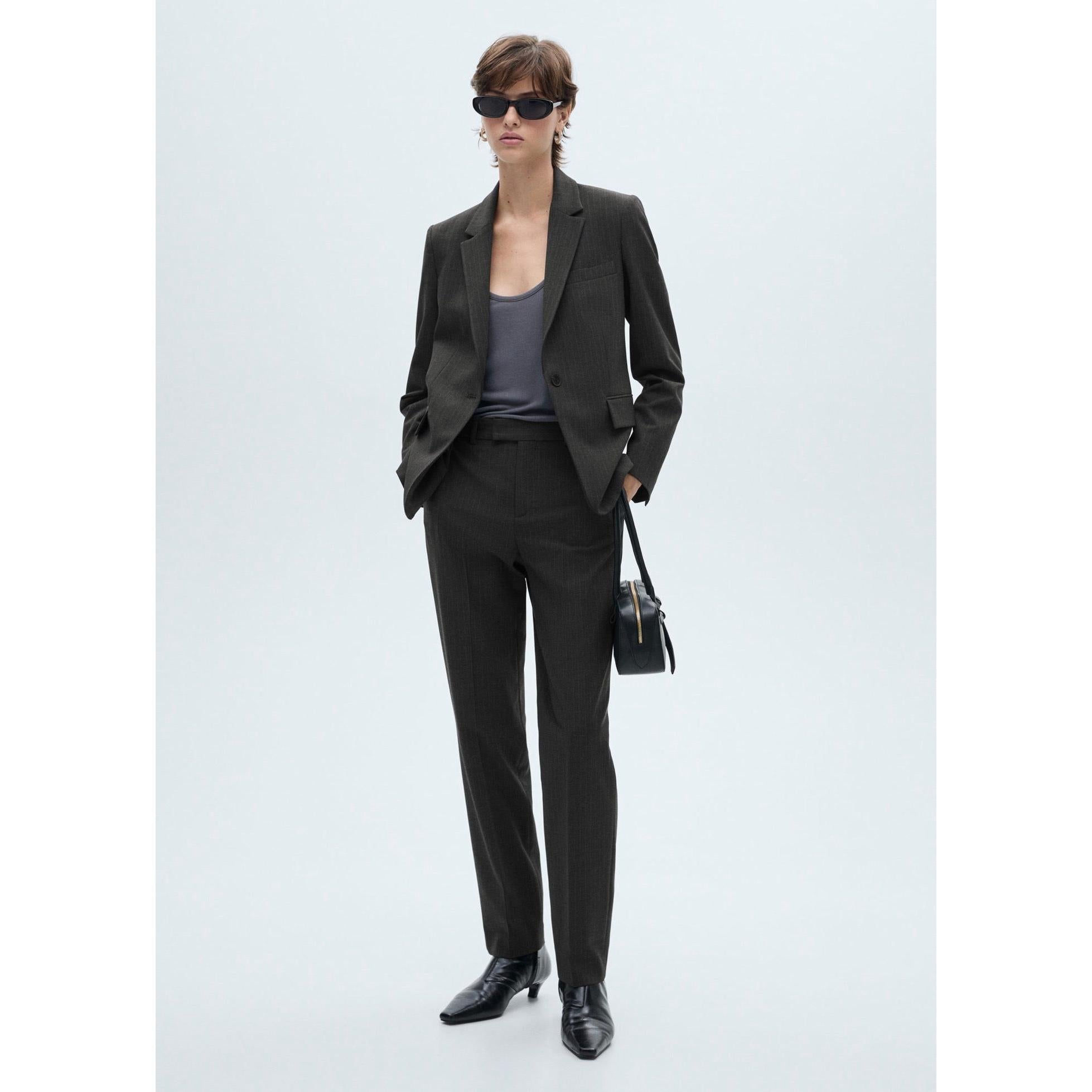 Pantalon De Costume Fines Rayures