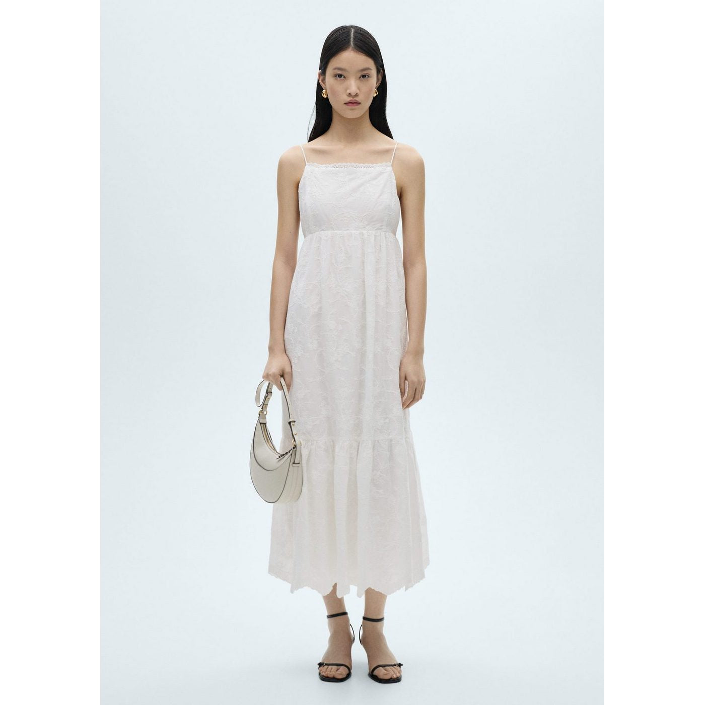 Robe Bretelles Broderie Florale