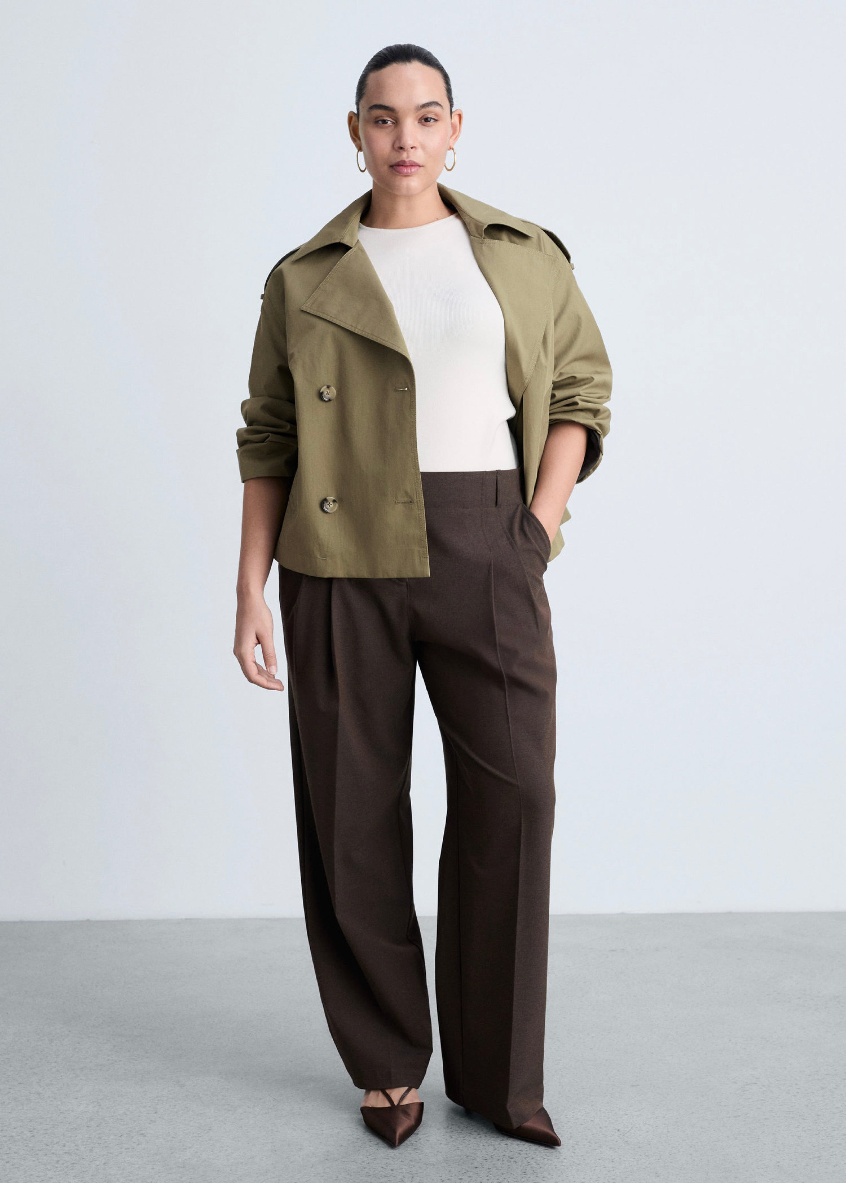 Trench Crop Double Boutonnage