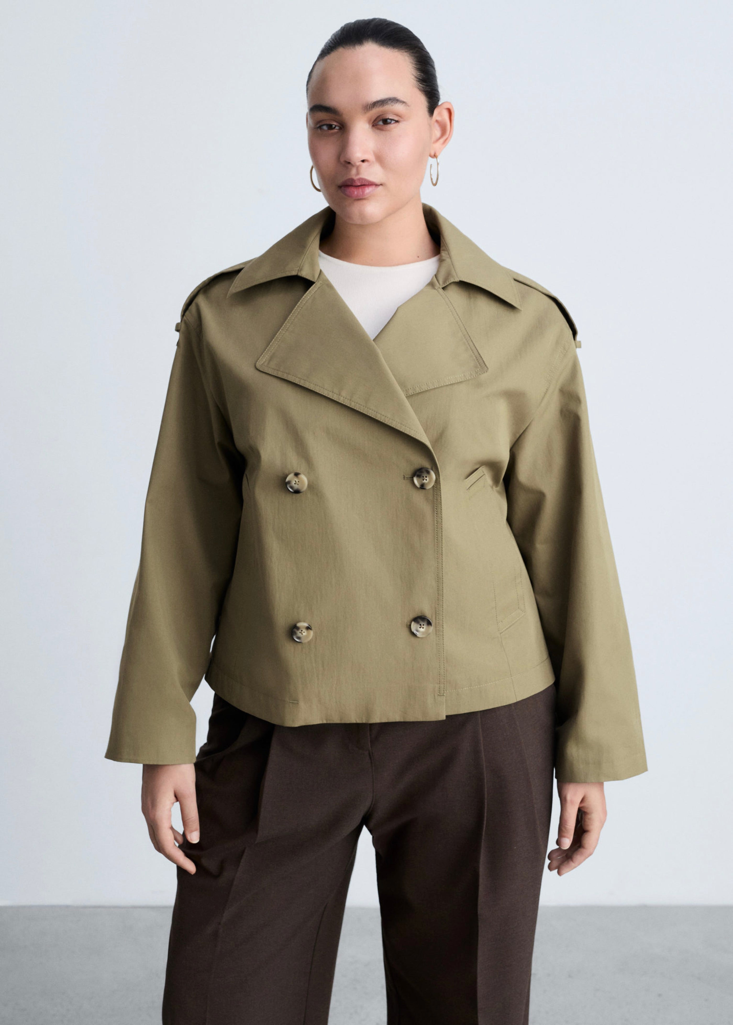 Trench Crop Double Boutonnage