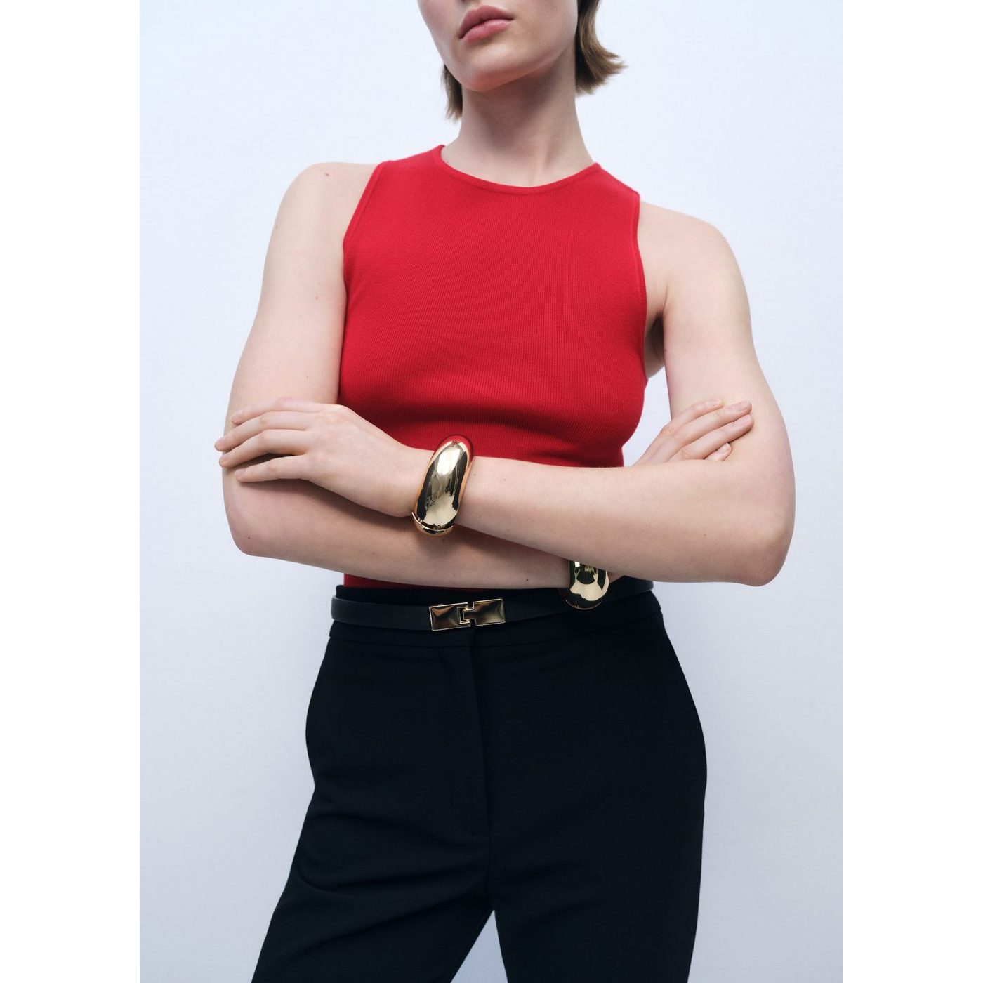 Top En Maille Ajusté Sans Manches