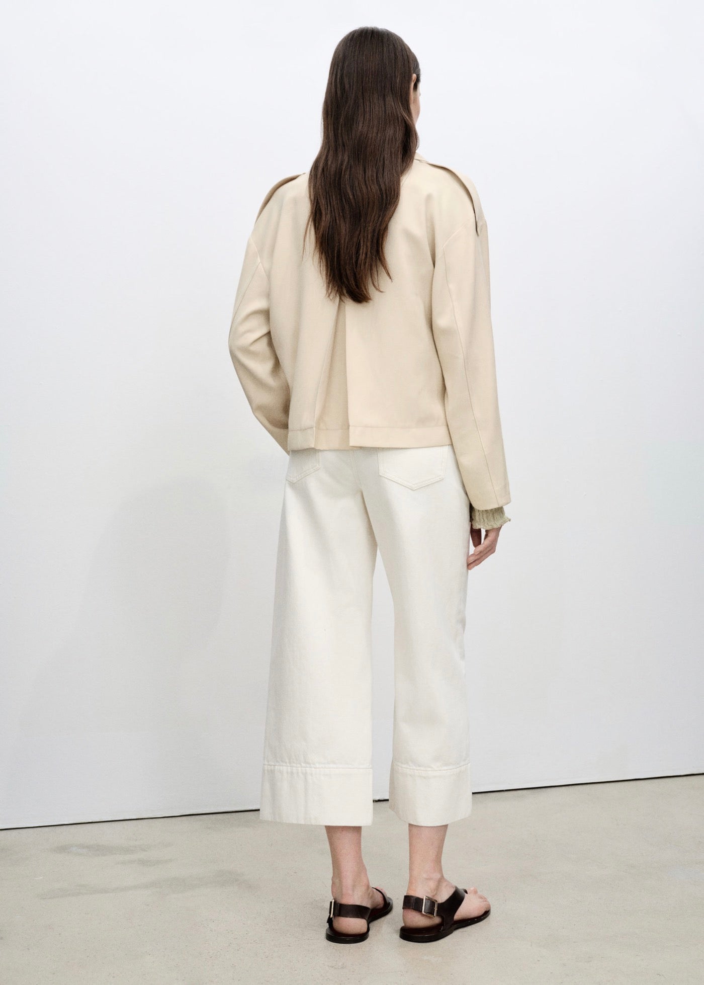 Jean Wideleg Crop Coutures