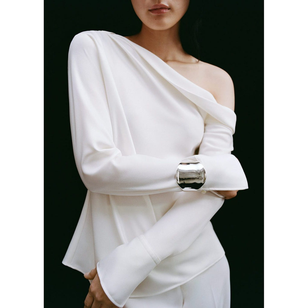 Blouse Satin Col Bénitier
