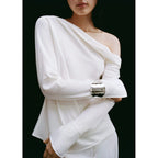 Blouse Satin Col Bénitier