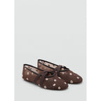 Embroidered Flower Cross-Strap Ballet Flats