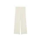 Pantalon Droit Maille Côtelée