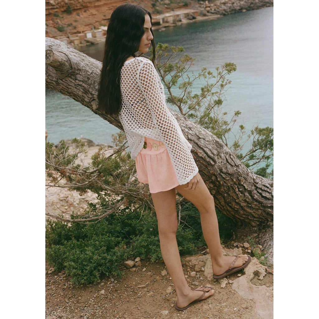 Short Lin Taille Drapée