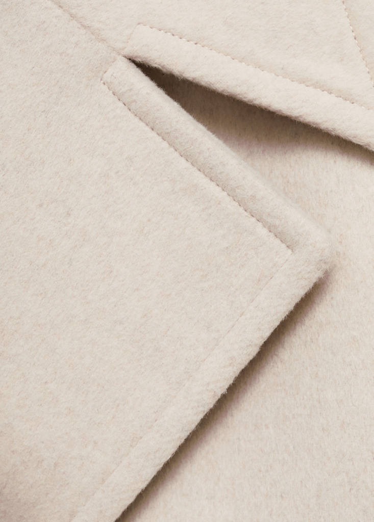 Veste Laine Mélangée Revers Maxi