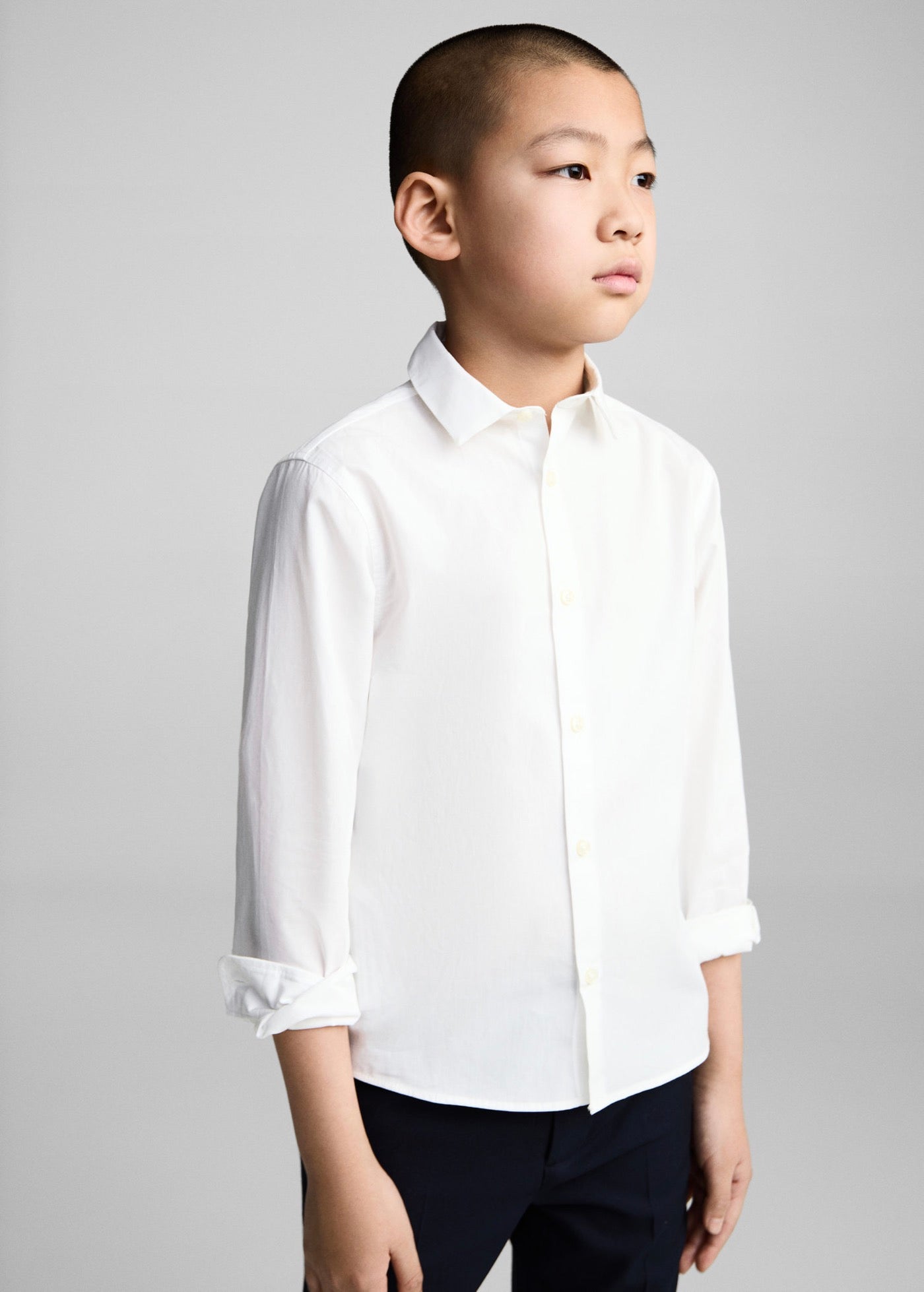Popelin White Shirt - Boy
