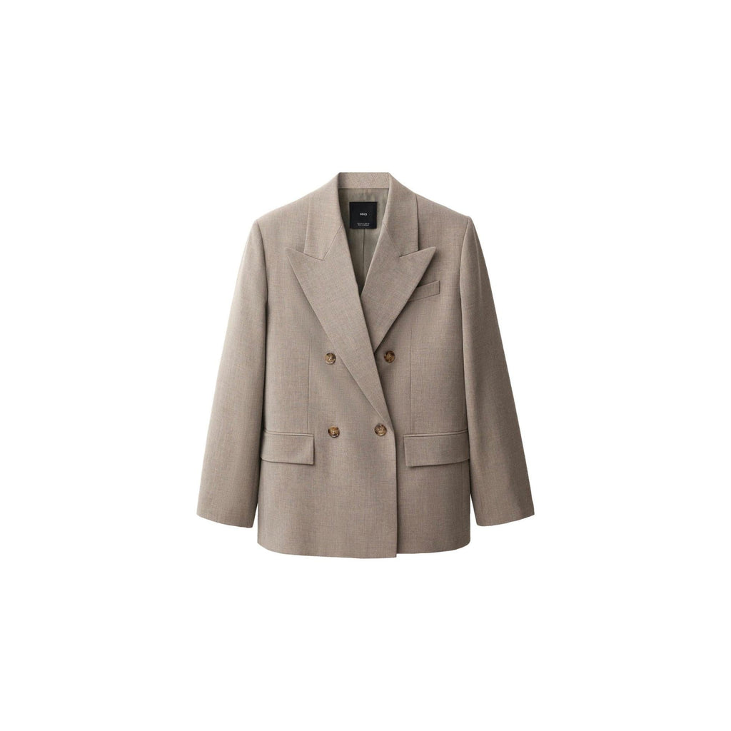 Blazer de traje en mezcla de lana - Marrón medio