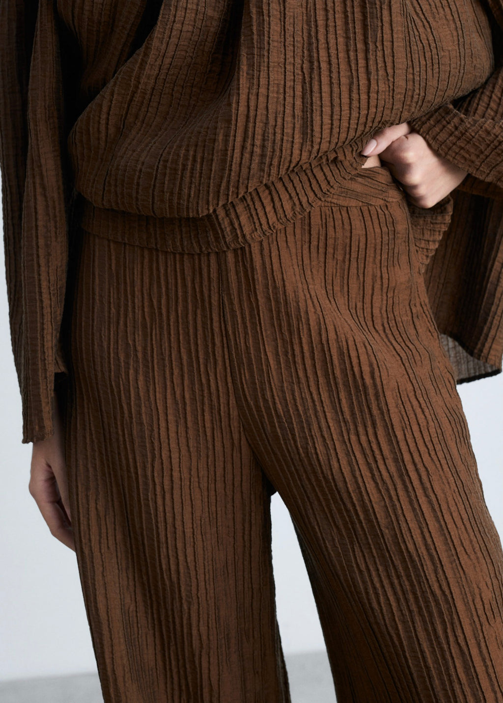 Pantalon Droit Texturé