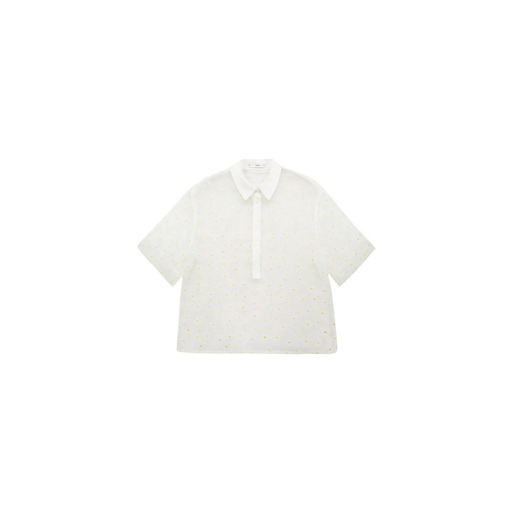 Chemise Semi-Transparente Broderie À Fleurs