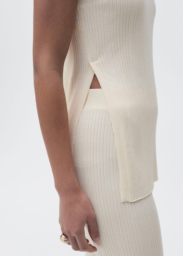 Pantalon Flare Maille Côtelée