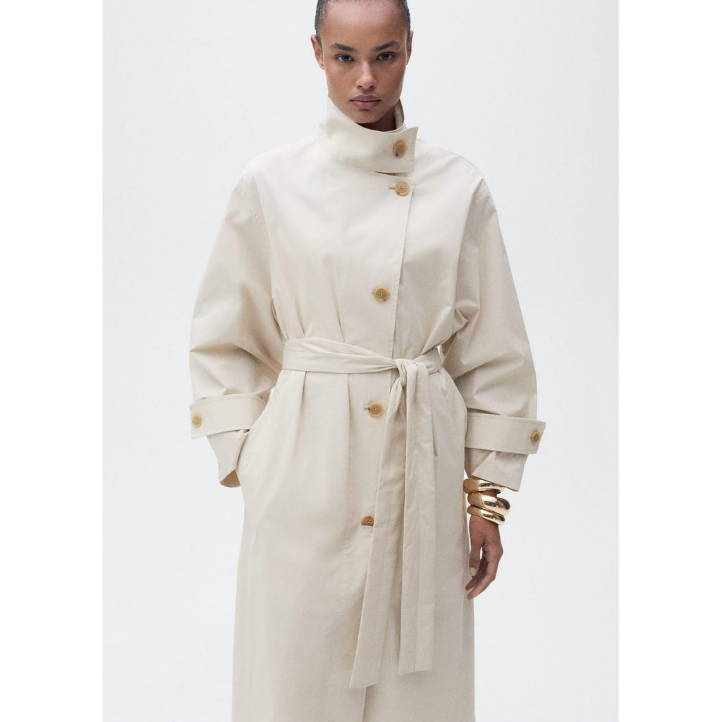 Biscuit Trench Coat - Light Grey/Pastel