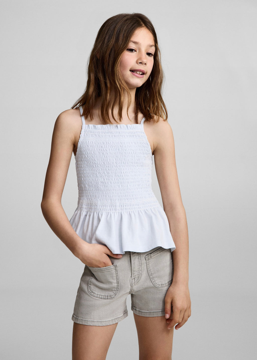 Short Jenna Gris Denim - Fille