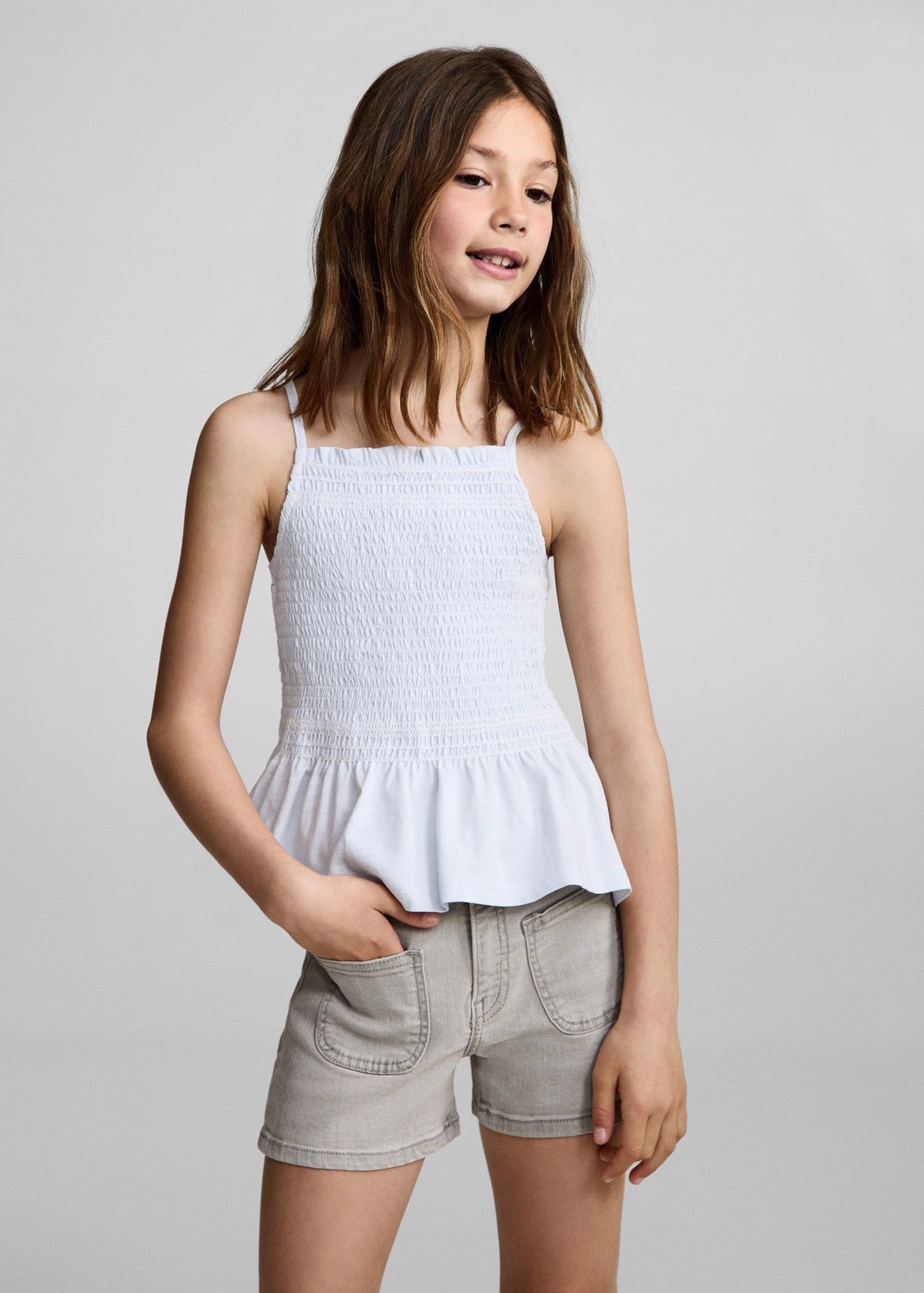 Short Jenna Gris Denim - Fille