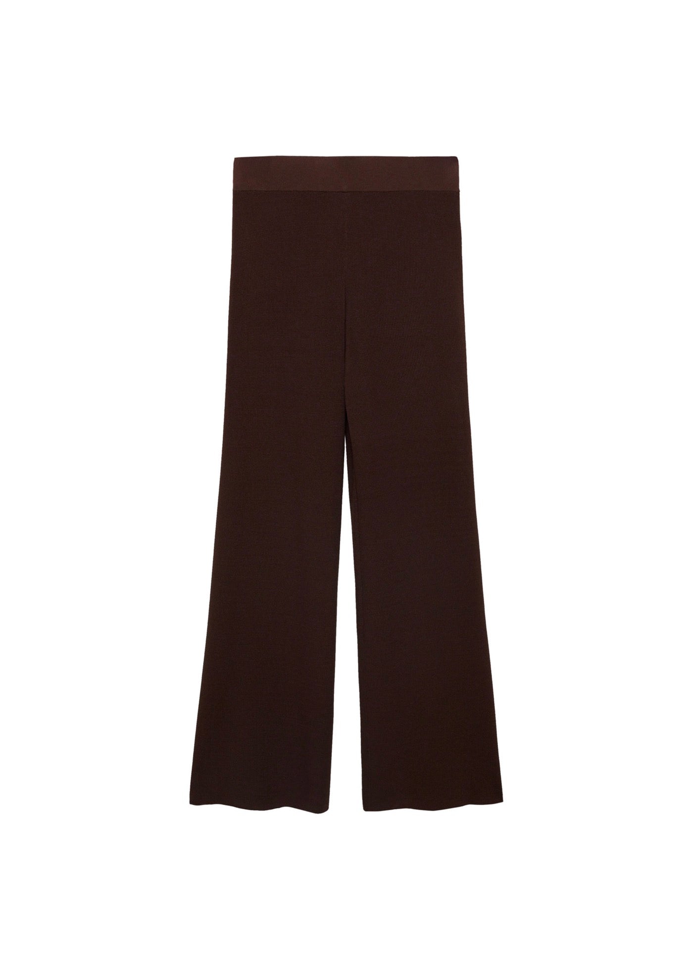 Straight Knit Trousers - Chocolate