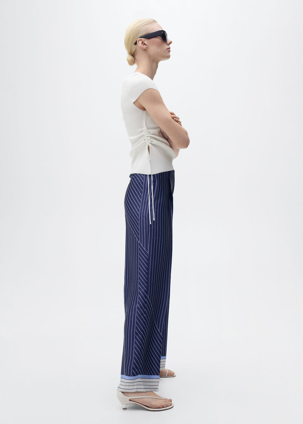 Asymmetric-Hem Knit Jumper - Ecru