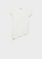 Asymmetric-Hem Knit Jumper - Ecru