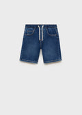 Comfy Navy Blue Bermuda Shorts - Boy