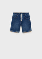 Comfy Navy Blue Bermuda Shorts - Boy