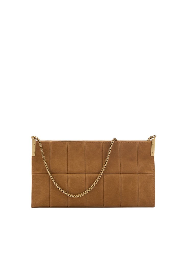 Borsa baguette in camoscio