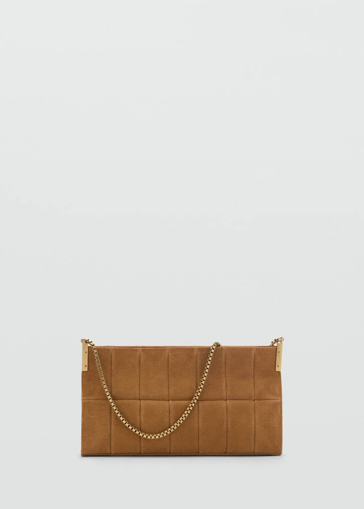 Borsa baguette in camoscio