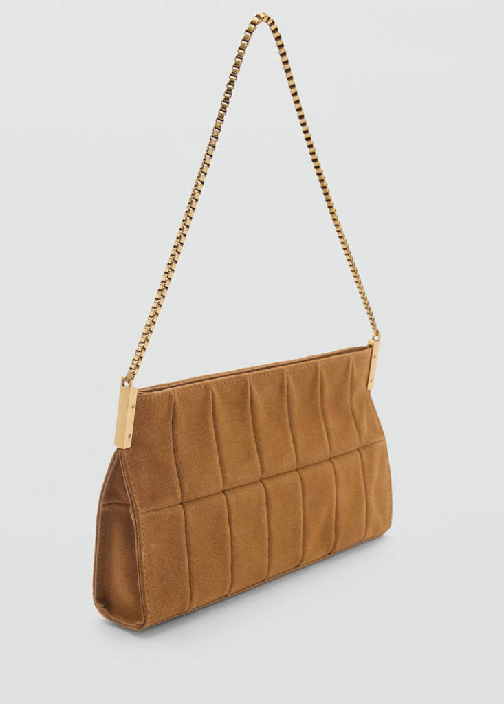 Borsa baguette in camoscio