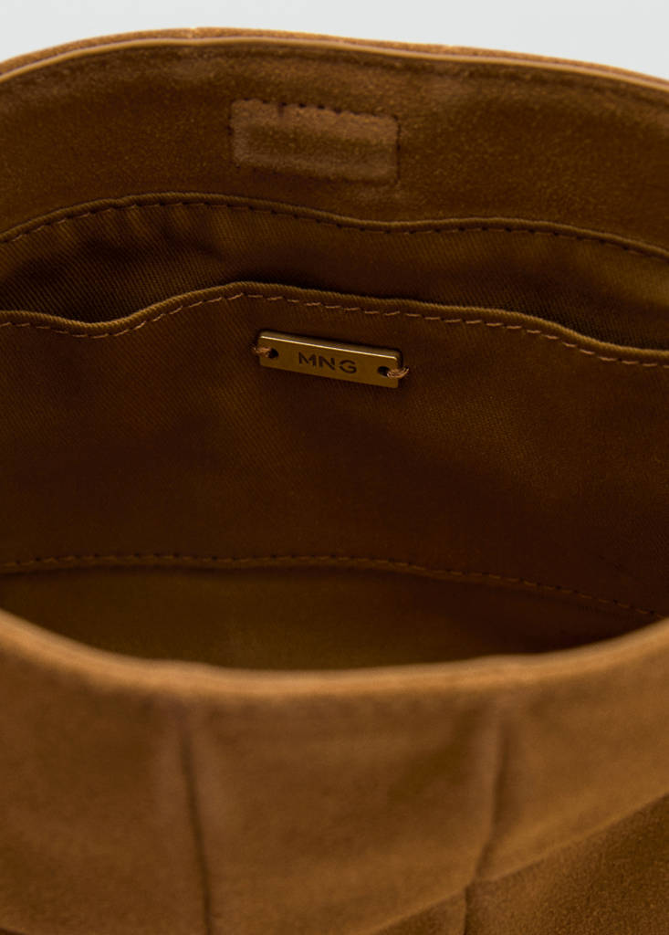 Borsa baguette in camoscio