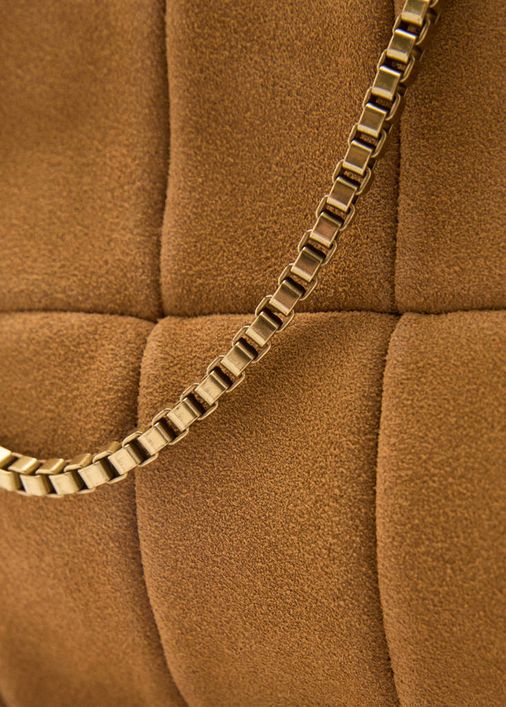 Borsa baguette in camoscio
