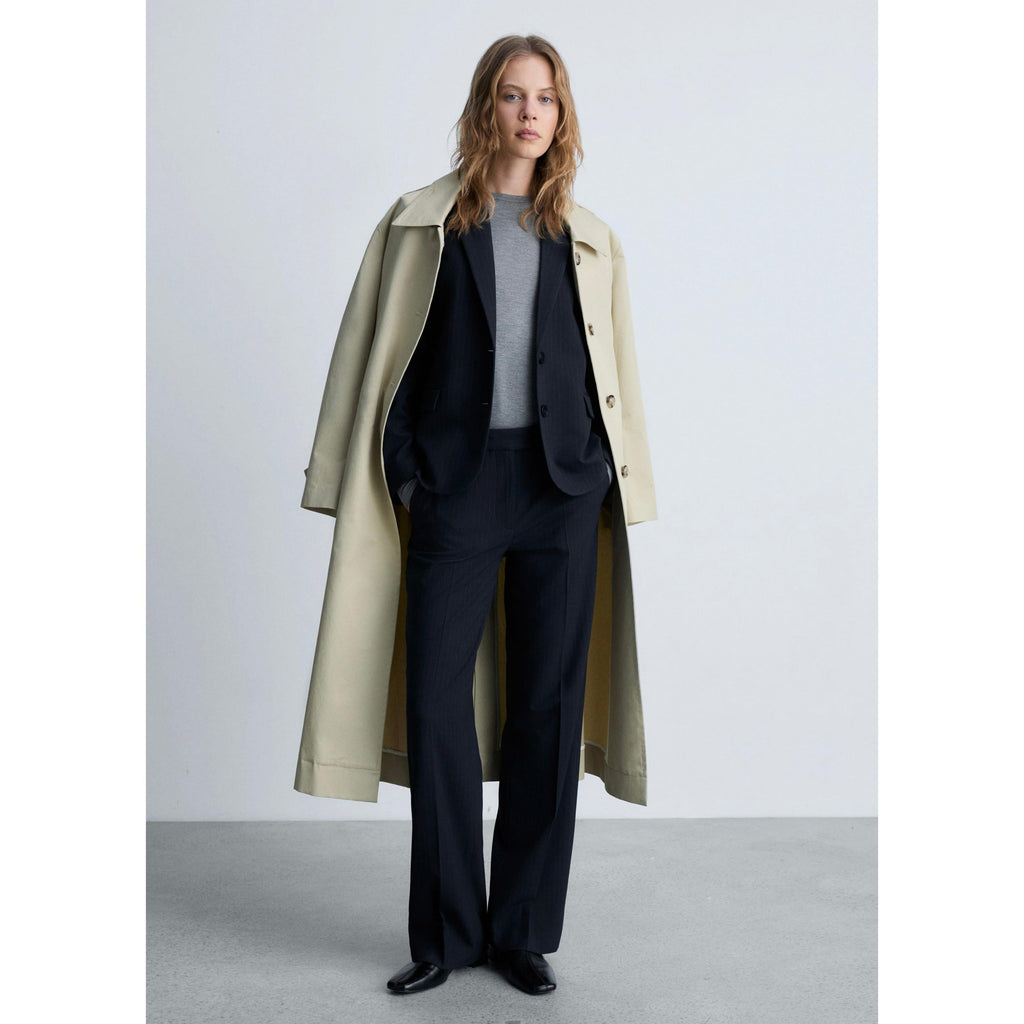 Pantalón de traje de rayas finas - Azul marino oscuro