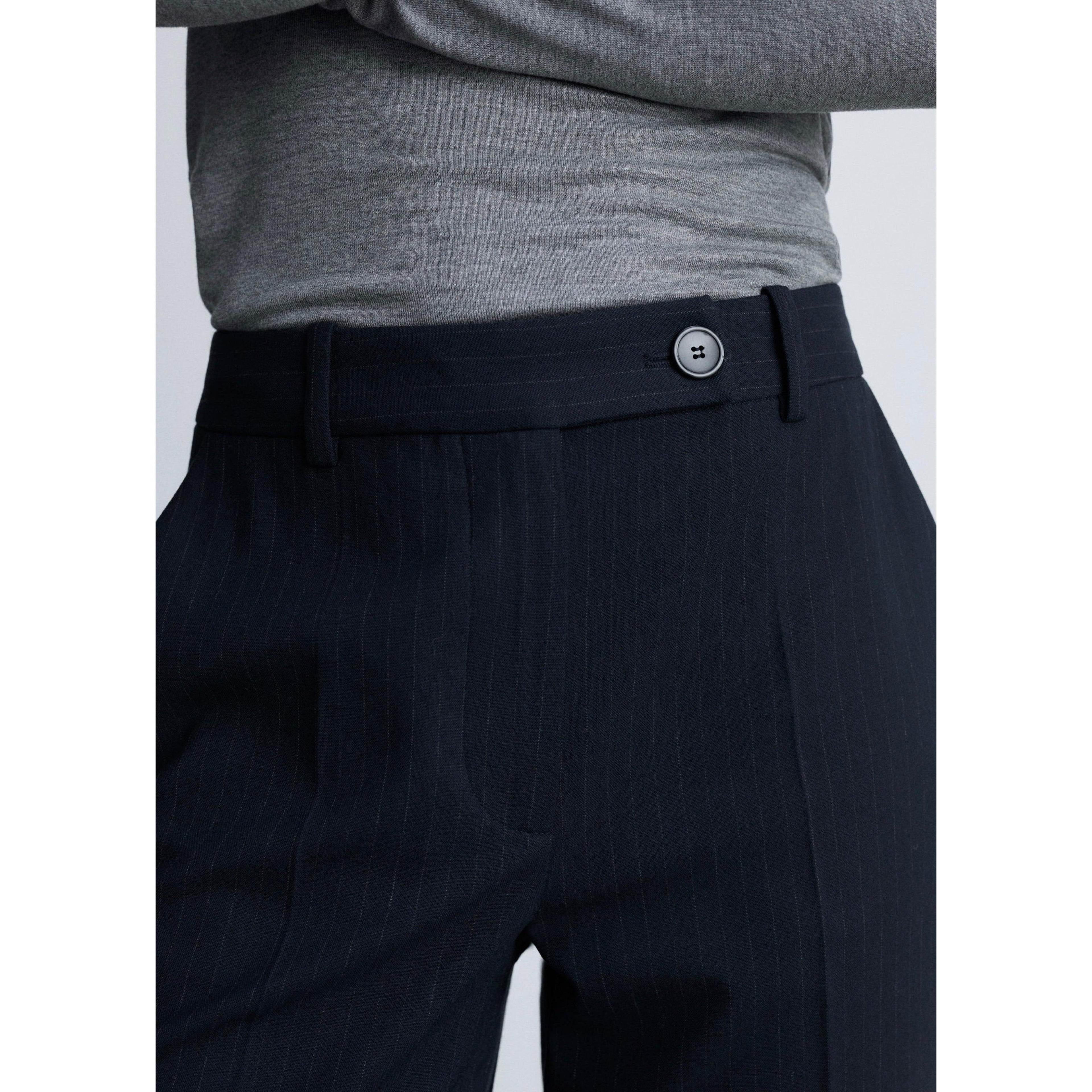 Pantalon De Costume Fines Rayures