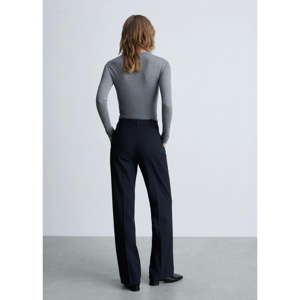 Pantalón de traje de rayas finas - Azul marino oscuro