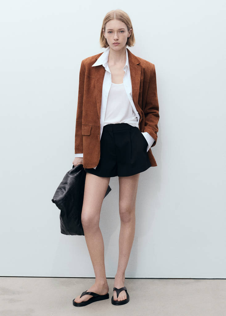 Blazer Recta de Ante