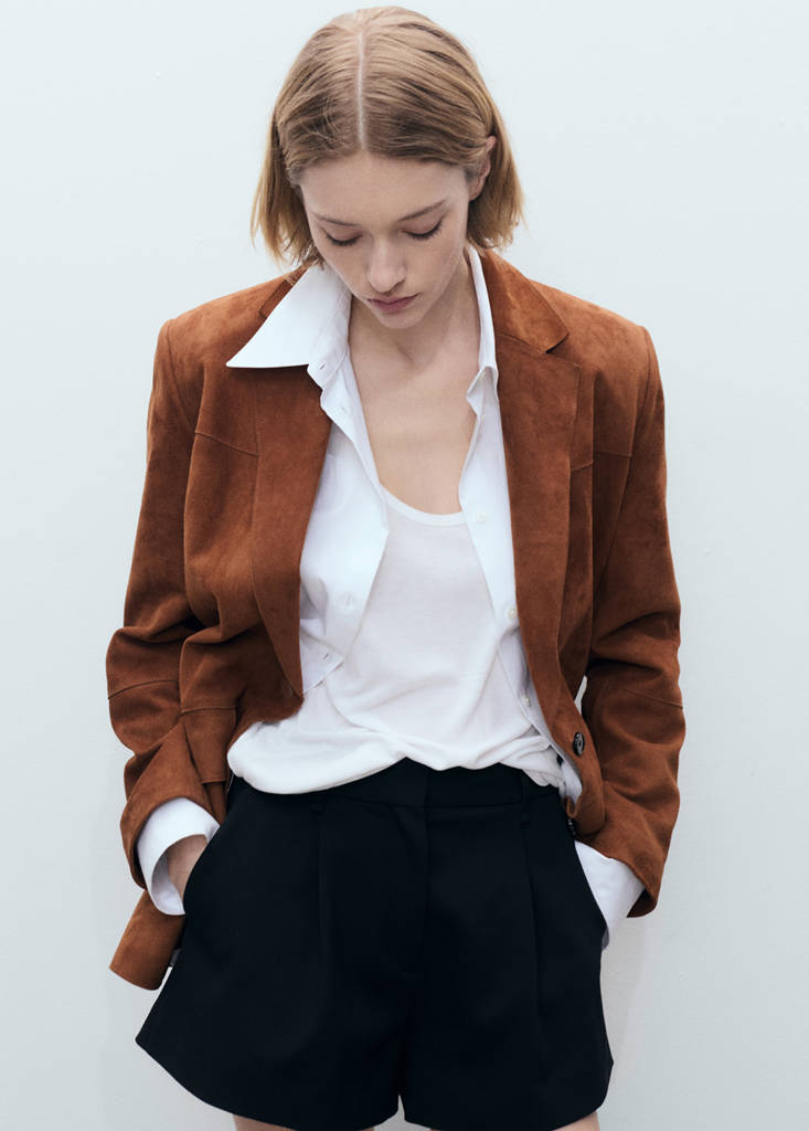Blazer Recta de Ante